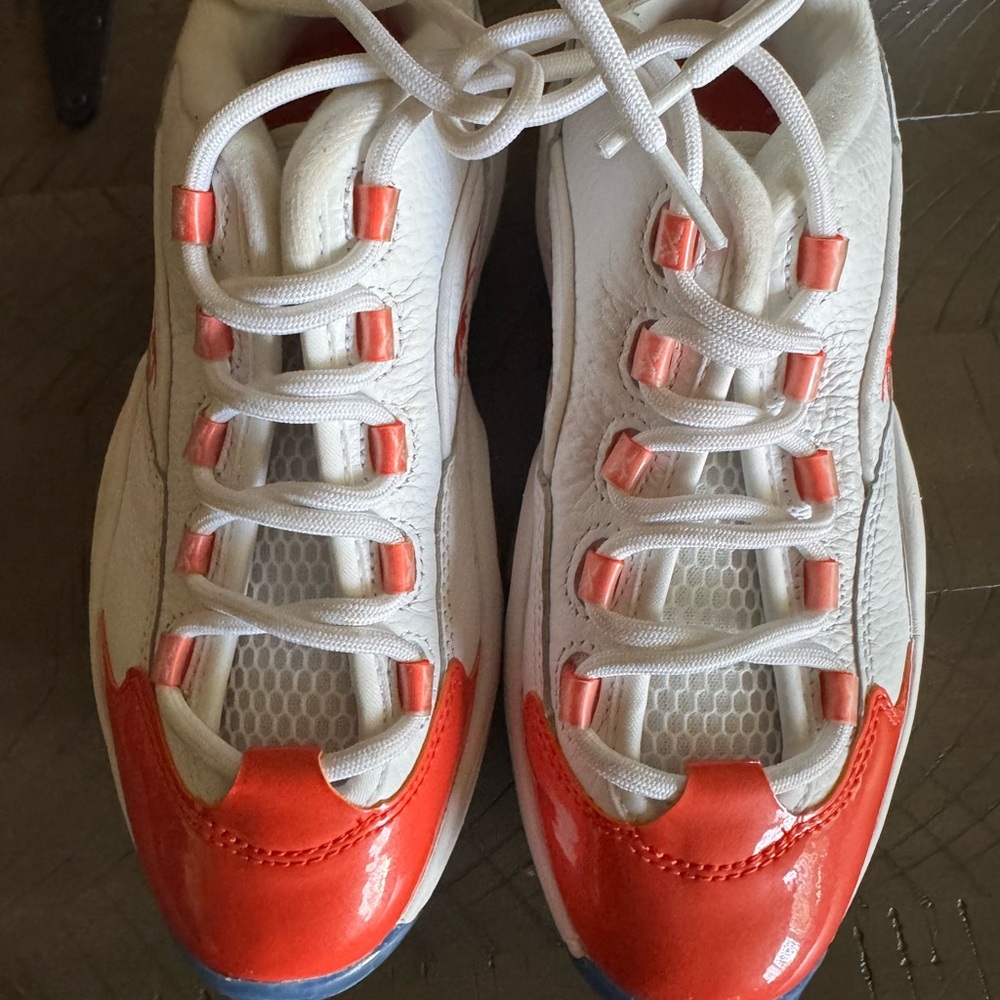 Kids Reebok  White and Orange Sneakers size 5.5